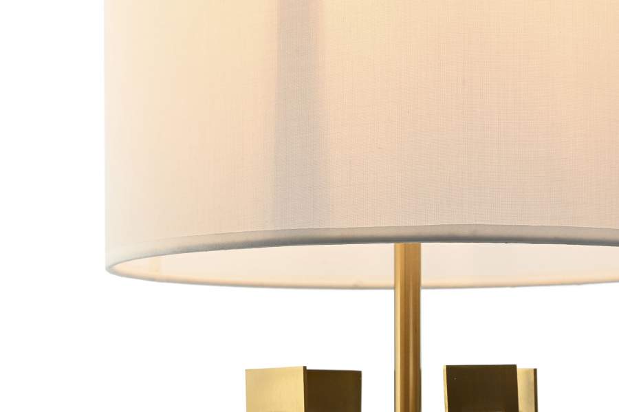Lampara Sobremesa Hierro Acrilico 35X35X78 Dorado