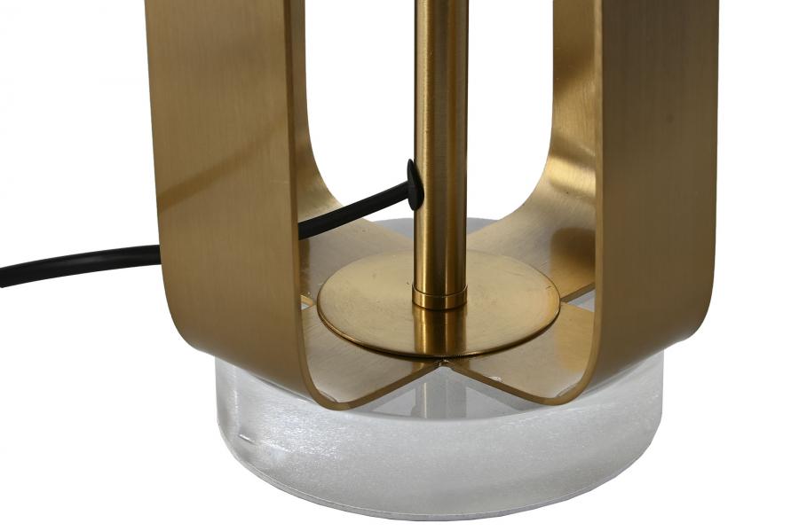 Lampara Sobremesa Hierro Acrilico 35X35X78 Dorado