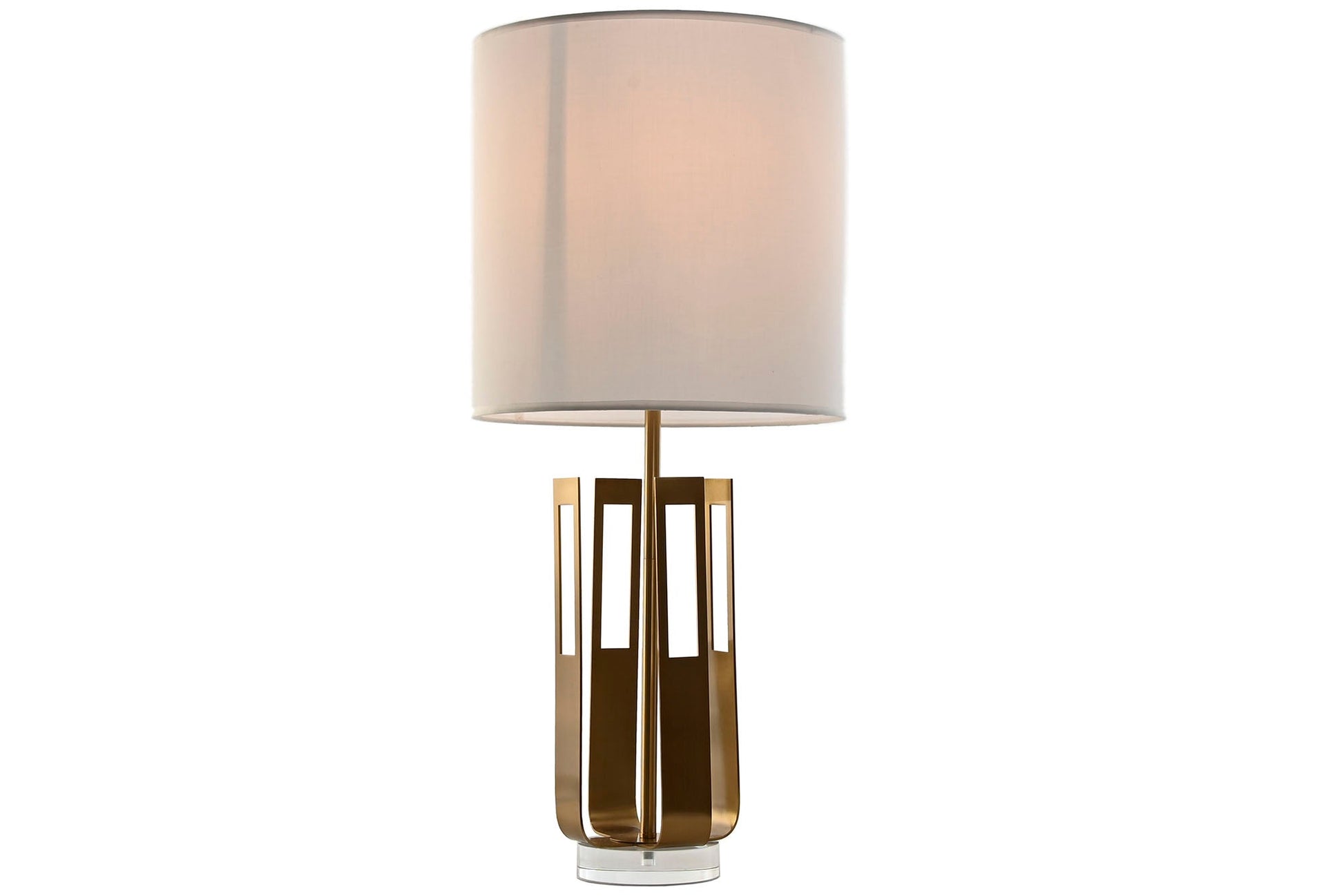 Lampara Sobremesa Hierro Acrilico 35X35X78 Dorado