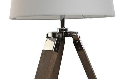 Lampara Sobremesa Madera Algodon 36X36X60 Tripode