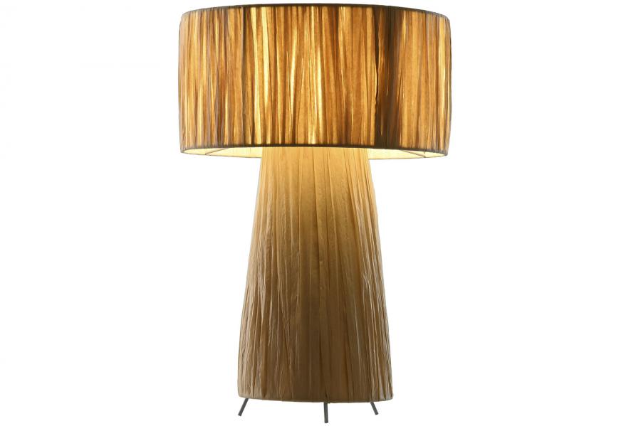 Lampara Sobremesa Rafia Metal 27X27X40 Natural