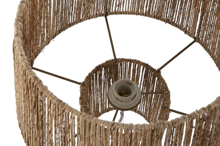 Lampara Sobremesa Yute Metal 37X37X42 Natural