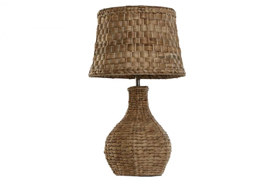 Lampara Sobremesa Fibra Metal 38X38X66 Natural