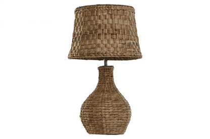 Lampara Sobremesa Fibra Metal 38X38X66 Natural