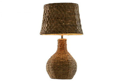 Lampara Sobremesa Fibra Metal 38X38X66 Natural