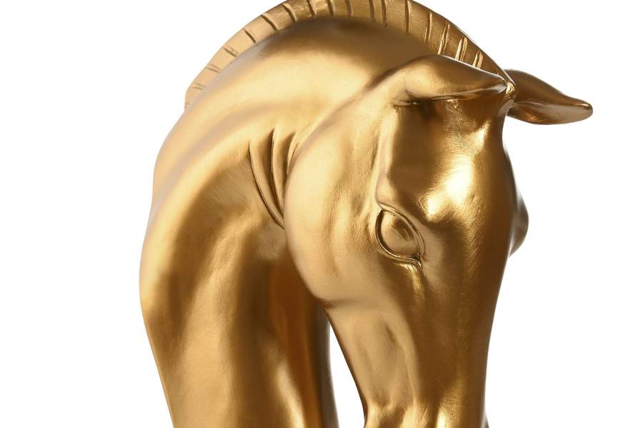 Lampara Aplique Resina 18X21_5X50_5 Caballo Dorado