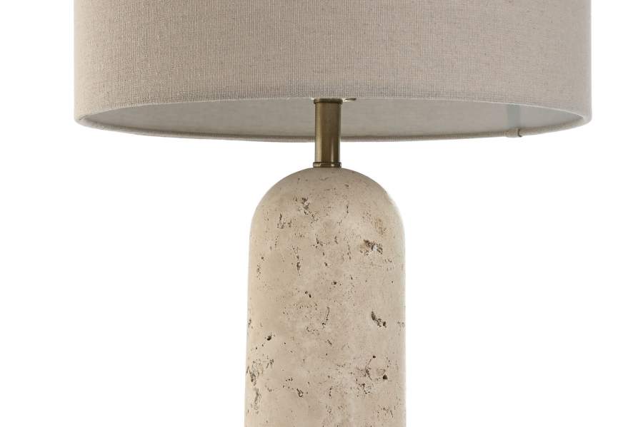 Lampara Sobremesa Marmol Lino 35X35X66 Beige