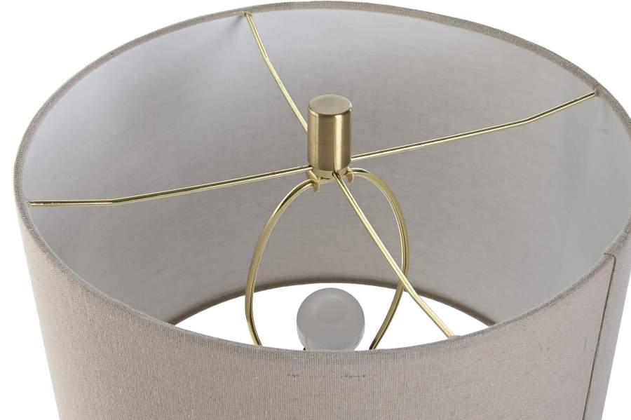 Lampara Sobremesa Marmol Lino 35X35X66 Beige
