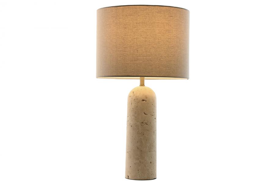 Lampara Sobremesa Marmol Lino 35X35X66 Beige