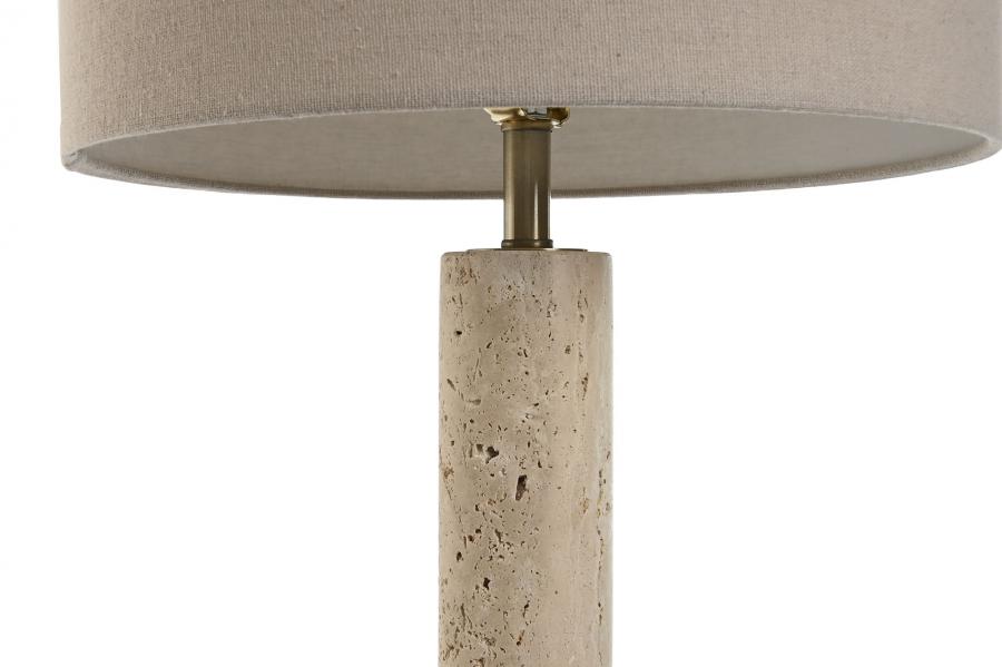 Lampara Sobremesa Marmol Lino 35X35X72 Beige