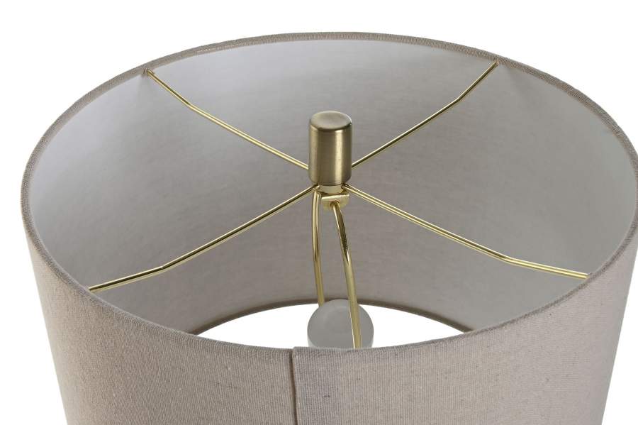 Lampara Sobremesa Marmol Lino 35X35X72 Beige
