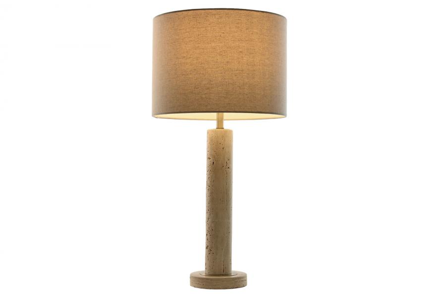 Lampara Sobremesa Marmol Lino 35X35X72 Beige