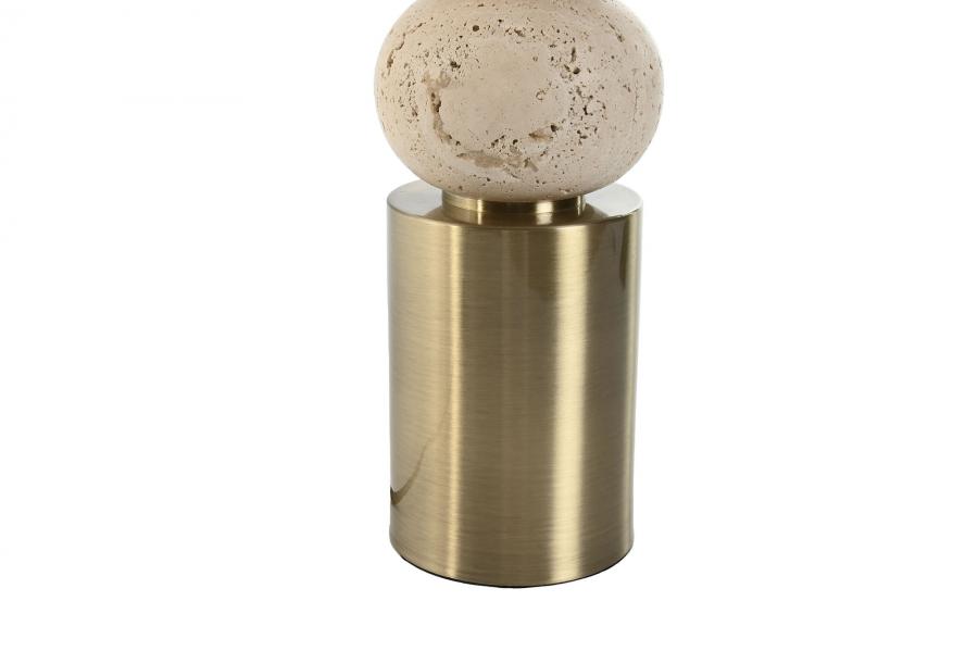 Lampara Sobremesa Marmol Metal 40X40X73_5 Beige