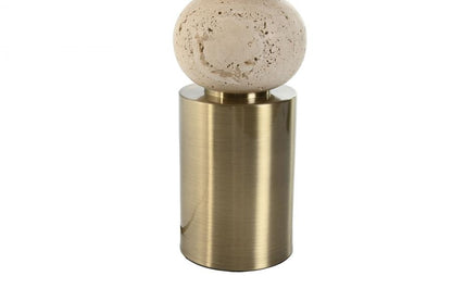 Lampara Sobremesa Marmol Metal 40X40X73_5 Beige
