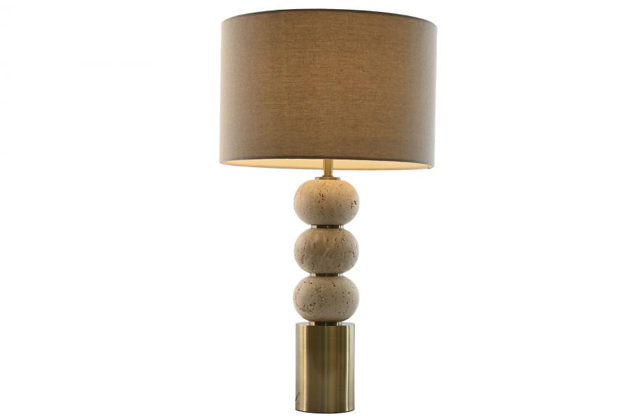 Lampara Sobremesa Marmol Metal 40X40X73_5 Beige