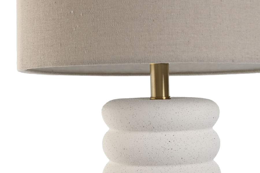 Lampara Sobremesa Marmol Lino 35X35X64 Beige