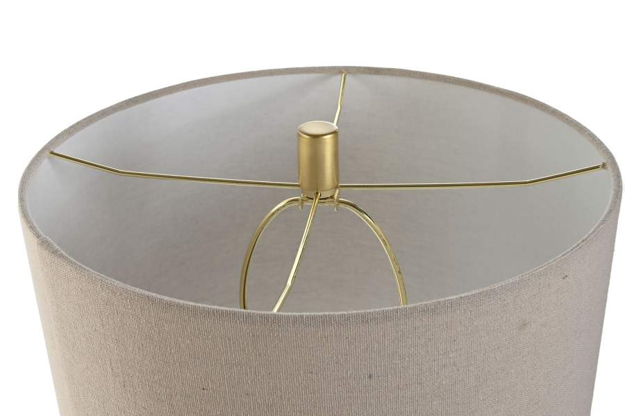 Lampara Sobremesa Marmol Lino 35X35X64 Beige
