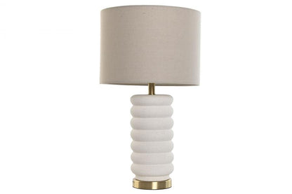 Lampara Sobremesa Marmol Lino 35X35X64 Beige