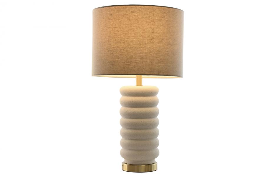 Lampara Sobremesa Marmol Lino 35X35X64 Beige