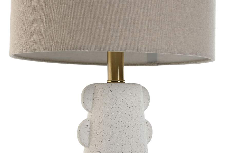 Lampara Sobremesa Gres Lino 30X30X64 Blanco