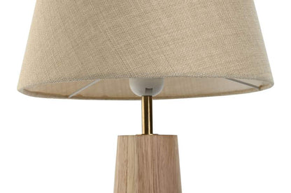 Lampara Sobremesa Rubberwood Lino 27X27X49 Natural