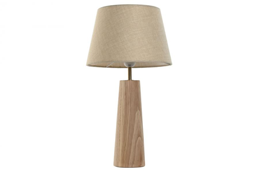 Lampara Sobremesa Rubberwood Lino 27X27X49 Natural