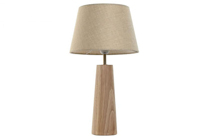 Lampara Sobremesa Rubberwood Lino 27X27X49 Natural