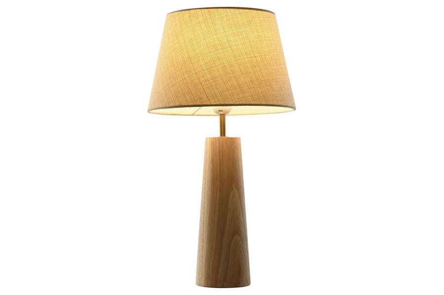 Lampara Sobremesa Rubberwood Lino 27X27X49 Natural