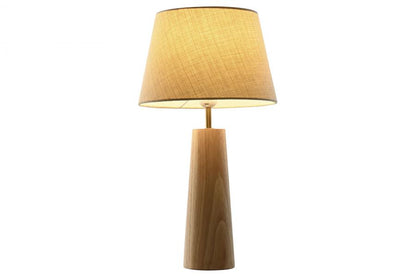 Lampara Sobremesa Rubberwood Lino 27X27X49 Natural