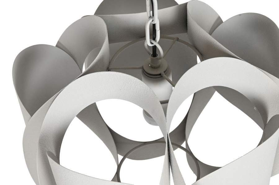 Lampara Techo Metal 42X42X36 Rugoso Beige