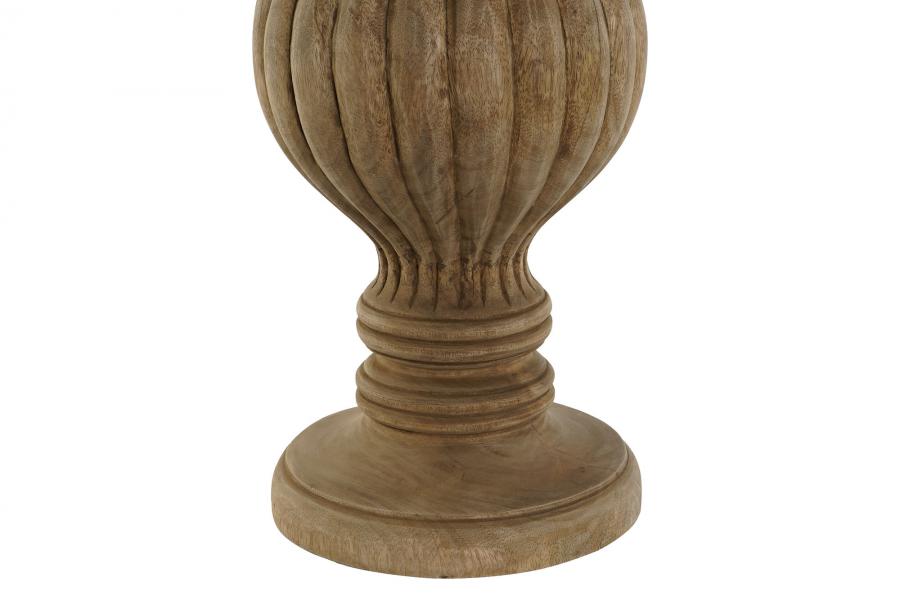 Lampara Sobremesa Madera Yute 41X41X76 Tallado