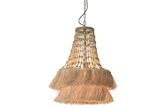 Lampara Techo Yute Metal 50_5X50_5X148 Flecos