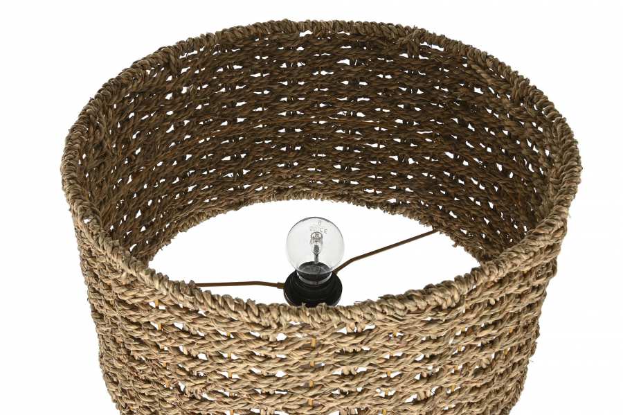 Lampara Pie Metal Fibra 41X41X156 Marron