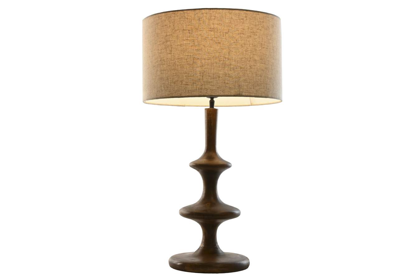 Lampara Sobremesa Mango Algodon 40X40X70 Marron