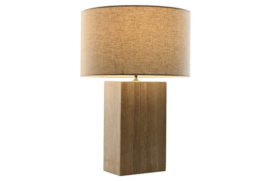 Lampara Sobremesa Marmol Algodon 40X40X59 Beige