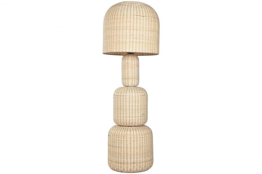 Lampara Pie Ratan 50X50X148 Beige