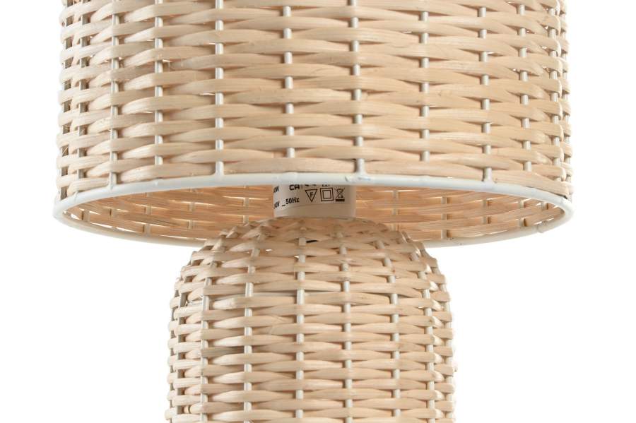 Lampara Sobremesa Ratan 25X25X41 Beige