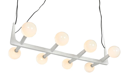 Lampara Techo Metal Cristal 110X45X120 Bola Blanco