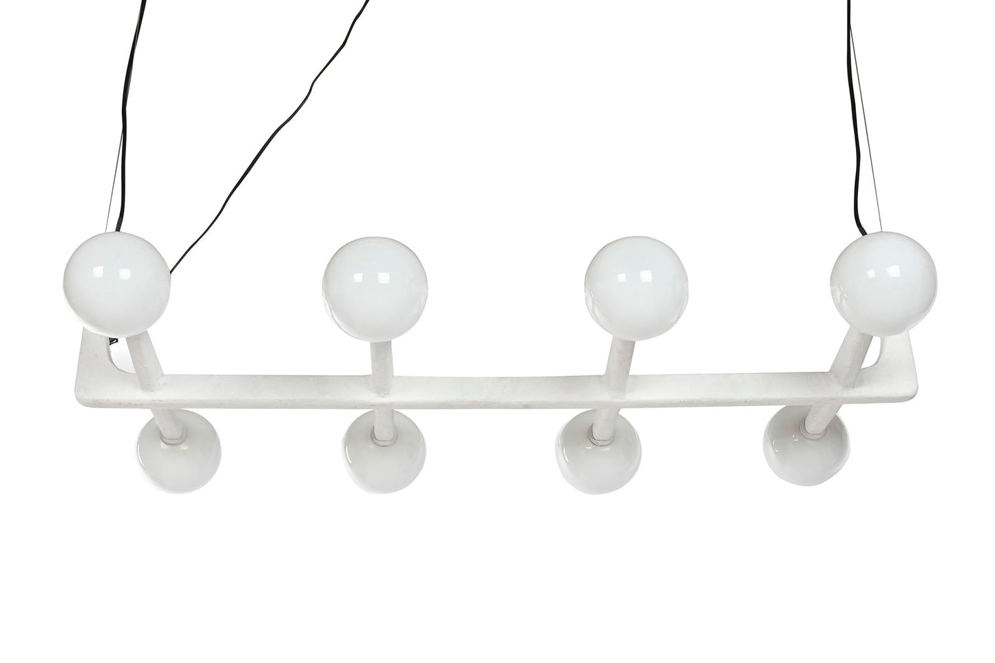 Lampara Techo Metal Cristal 110X45X120 Bola Blanco