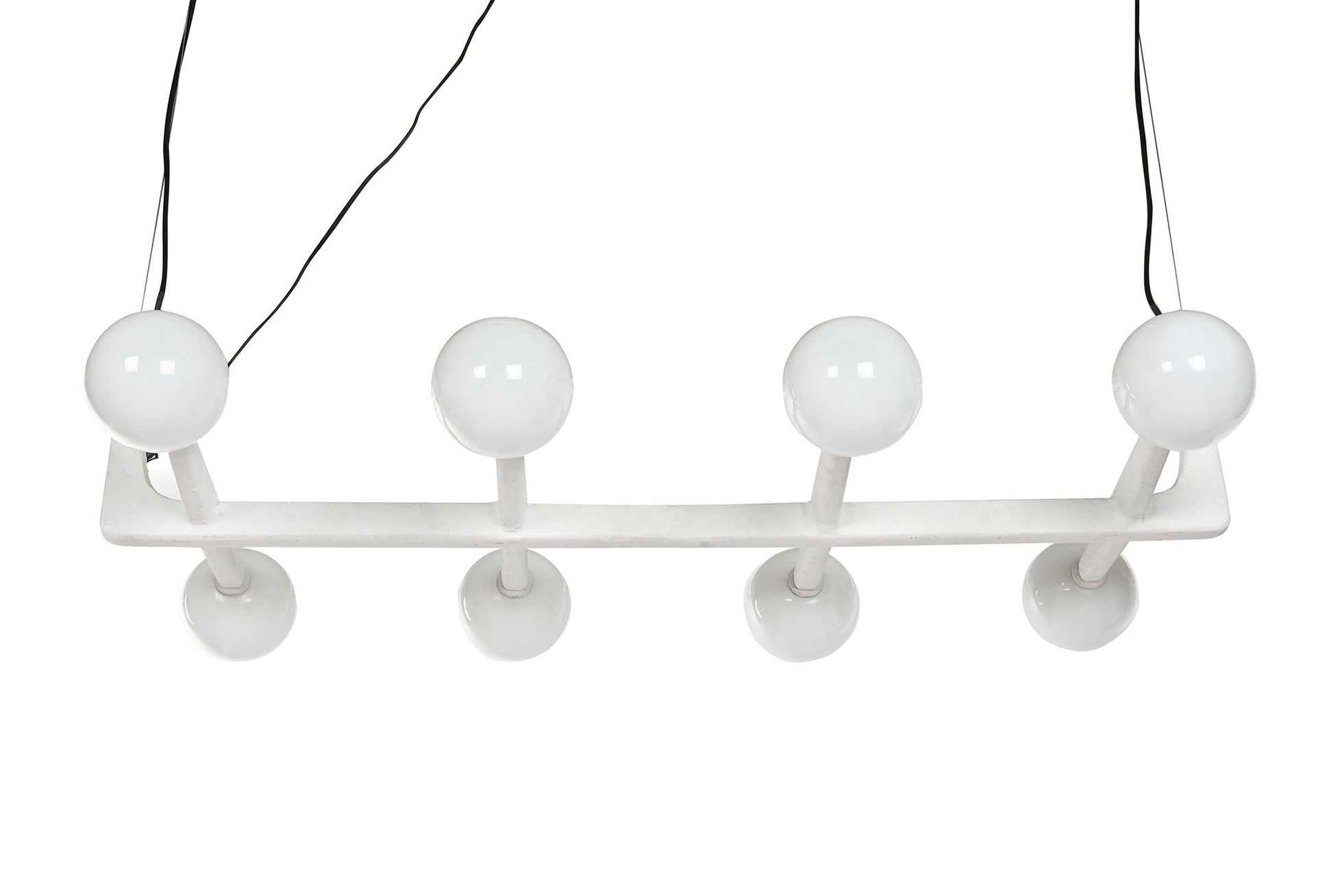 Lampara Techo Metal Cristal 110X45X120 Bola Blanco