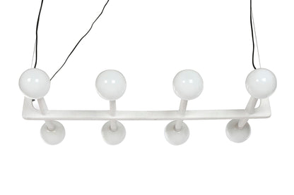 Lampara Techo Metal Cristal 110X45X120 Bola Blanco