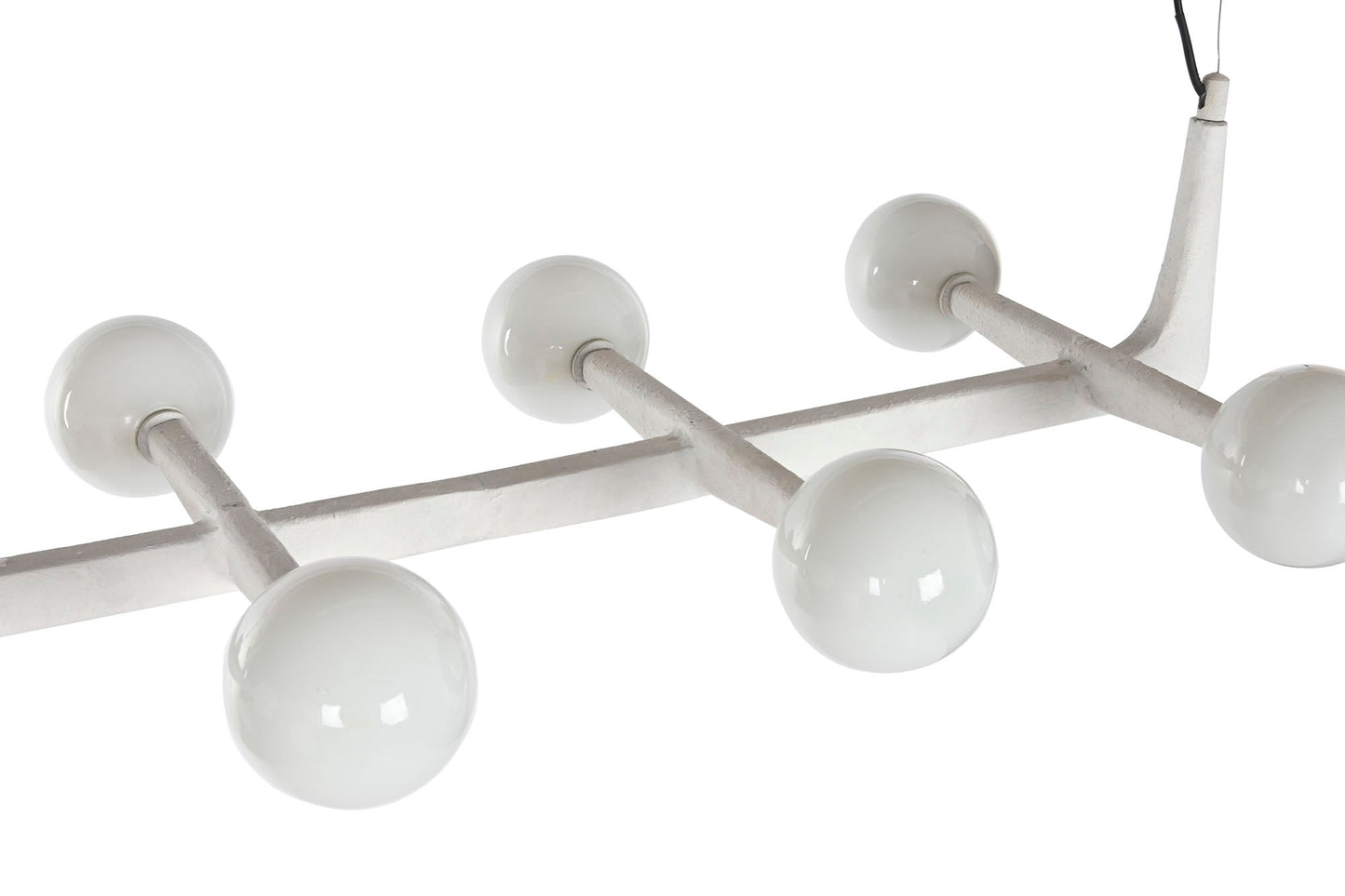 Lampara Techo Metal Cristal 110X45X120 Bola Blanco