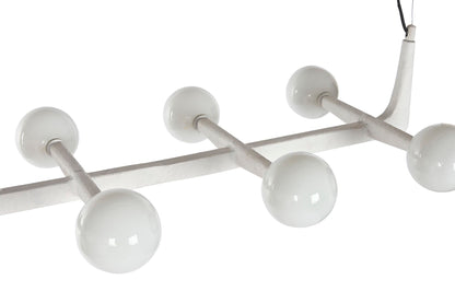 Lampara Techo Metal Cristal 110X45X120 Bola Blanco