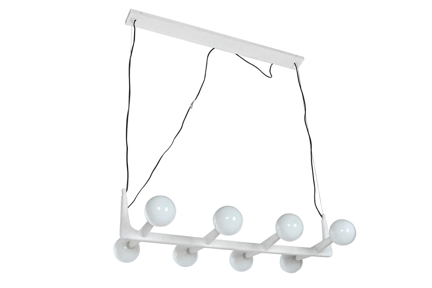 Lampara Techo Metal Cristal 110X45X120 Bola Blanco