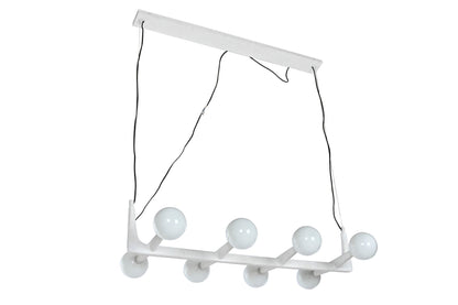 Lampara Techo Metal Cristal 110X45X120 Bola Blanco