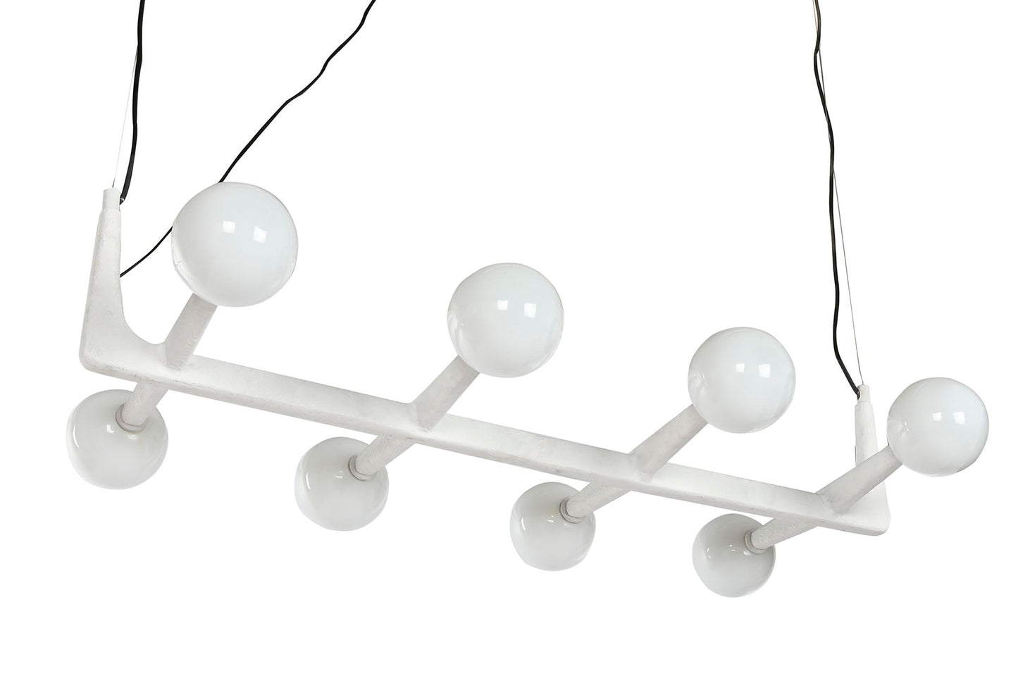 Lampara Techo Metal Cristal 110X45X120 Bola Blanco