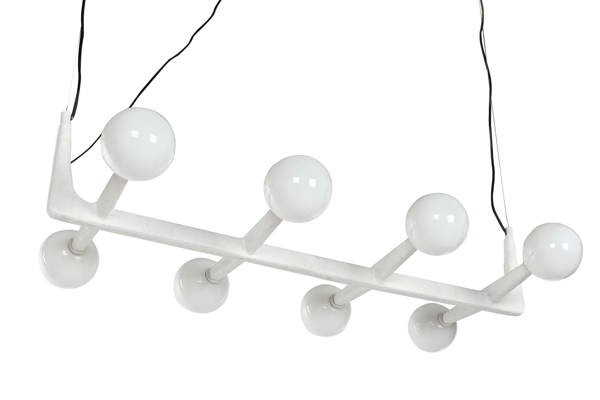 Lampara Techo Metal Cristal 110X45X120 Bola Blanco