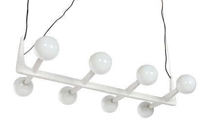 Lampara Techo Metal Cristal 110X45X120 Bola Blanco