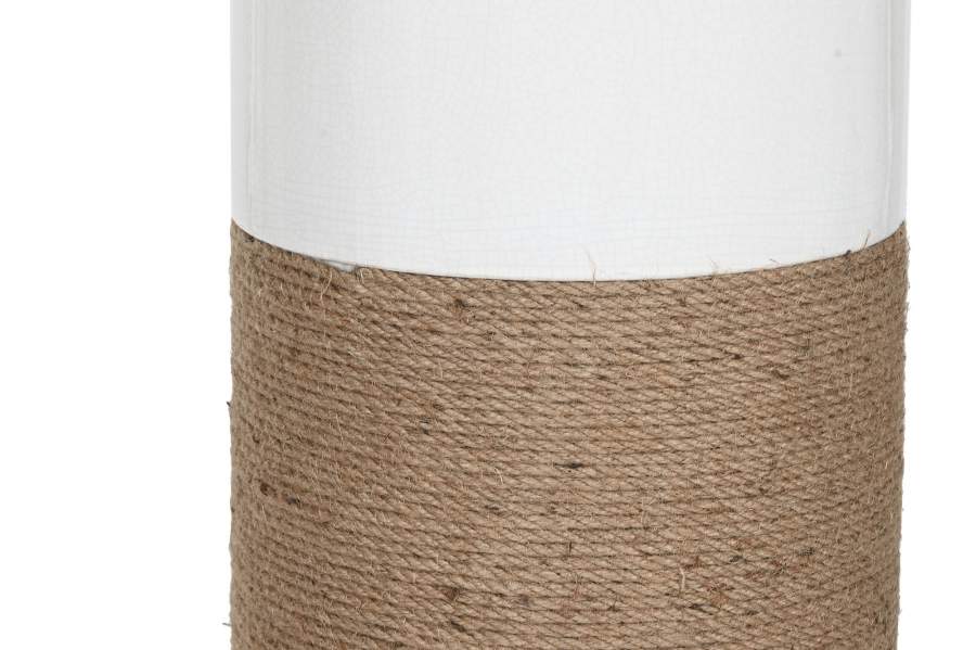Lampara Pie Ceramica Lino 50X50X139_5 Blanco
