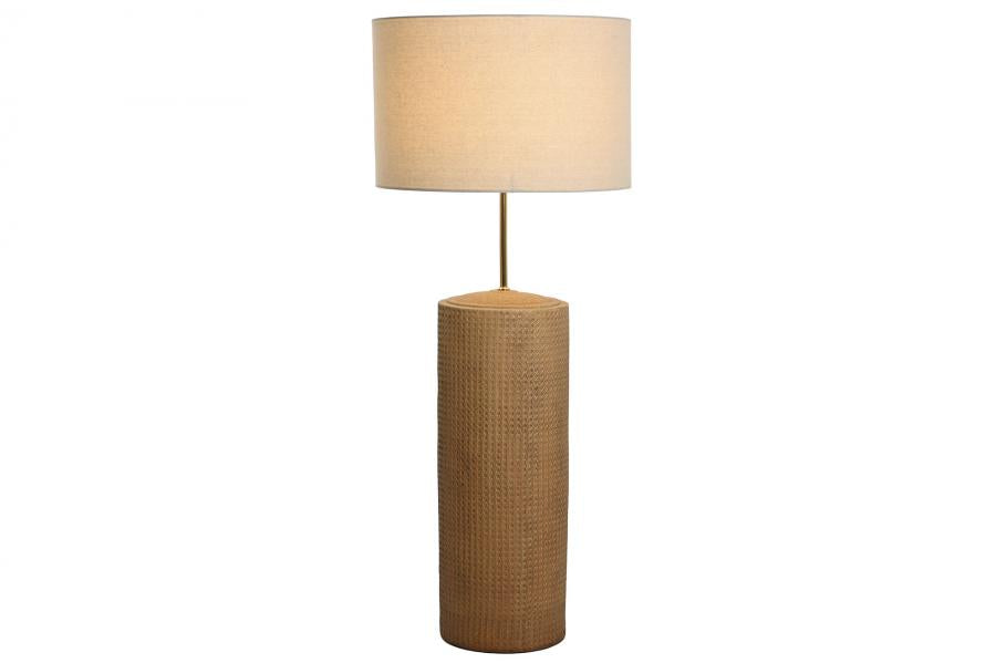 Lampara Pie Ceramica Lino 50X50X124_5 Beige
